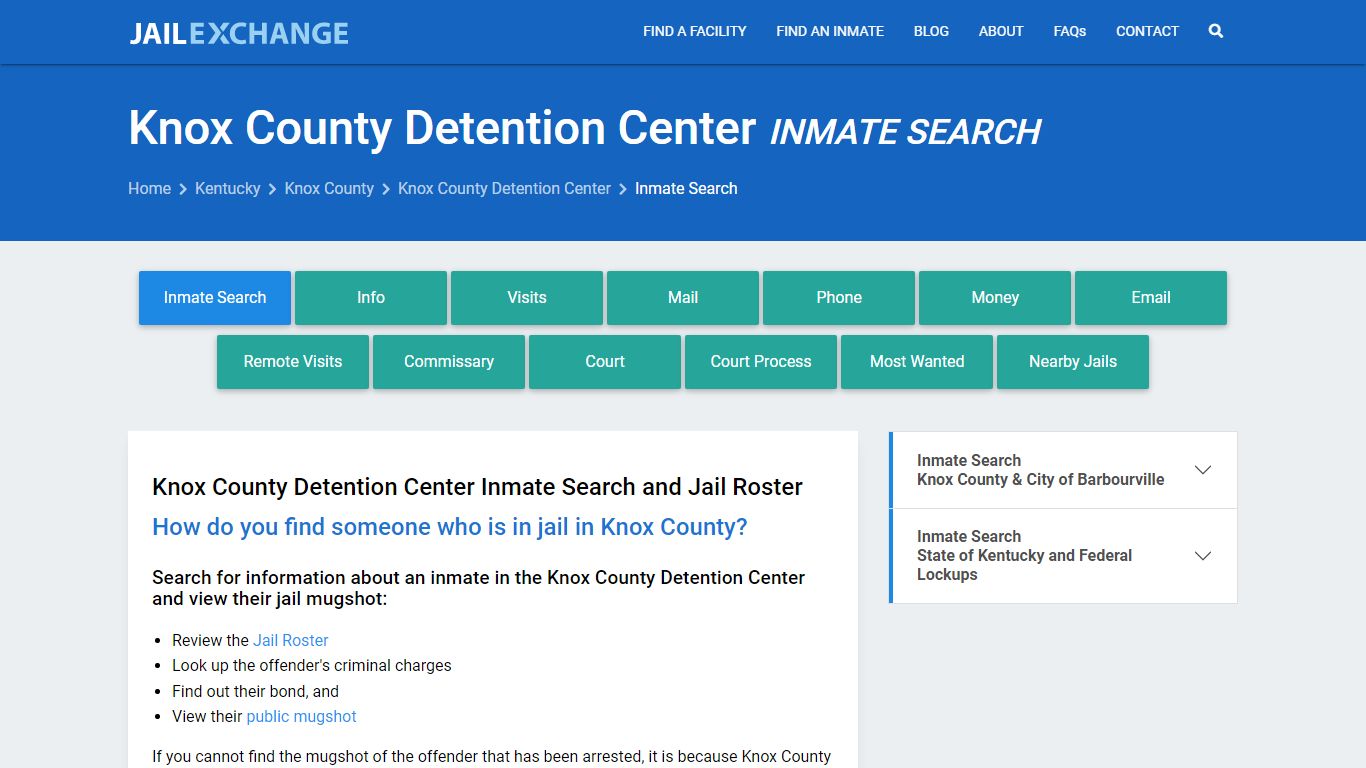 Knox County Detention Center Inmate Search - Jail Exchange